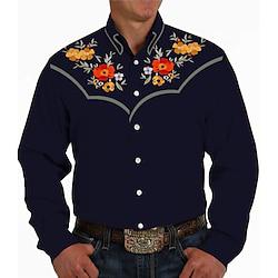 Classical Retro Vintage 18th Century State of Texas Blouse / Shirt West Cowboy Men's Masquerade Dailywear Shirt Lightinthebox