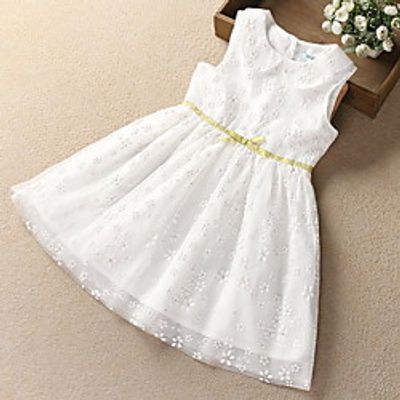 Kids Little Girls' Dress Solid Colored Print White Blushing Pink Knee-length Sleeveless Basic Dresses Summer Regular Fit 3-10 Years Lightinthebox Kids Little Girls' Dress Solid Colored Print White Blushing Pink Knee-length Sleeveless Basic Dresses Summer Regular Fit 3-10 Years Lightinthebox