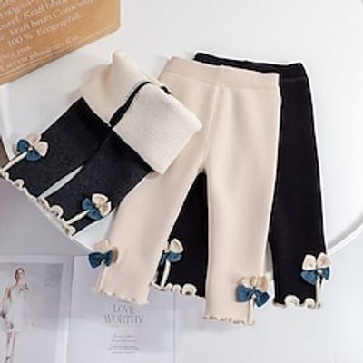 Toddler Girls' Leggings Solid Color Active School 3-7 Years Fall Navy blue (spring and autumn) Apricot (not open) Black (not open) Lightinthebox