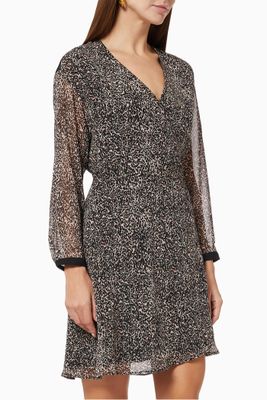 Wrap Dress in Lynx Print Voile Wrap Dress in Lynx Print Voile