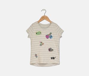 Kids Girls Short Sleeve Graphic T-shirt  Gray