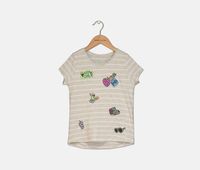 Kids Girls Short Sleeve Graphic T-shirt  Gray - thumbnail
