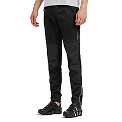 KORAMAN Men's Cycling Tights Cycling Pants Winter Spandex Bike Pants / Trousers Bottoms Thermal Warm Waterproof Windproof Sports Solid Color Black / Red Mountain Bike MTB Road Bike Cycling Clothing miniinthebox