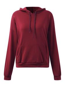 Casual Solid Color Long Sleeve Hoodies