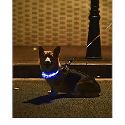 Rodents Dog Rabbits Reflective Band Light Up Collar Anti Lost Tracker Collar Reflective Adjustable Portable Trainer LED Lights Adjustable Flexible Durable Rechargeable Safety Life Reflective Strip Lightinthebox