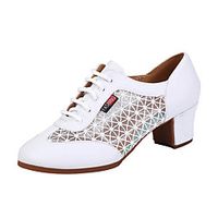 Women's Practice Trainning Dance Shoes Heel Low Heel 5cm and black 3.5cm and white 5cm and white Lightinthebox - thumbnail