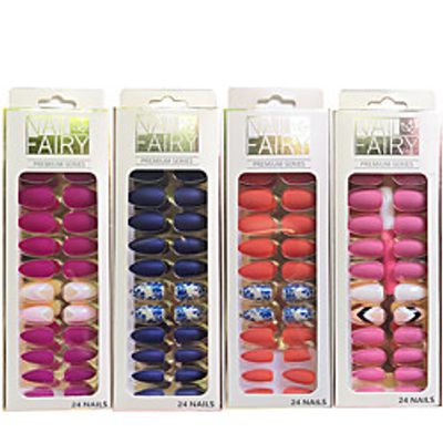 24pcs Super Long Fake Nails Coffin Glossy Artificial Plastics Impress Press On Nails False Girls Ballerina full cover Fingernails Tips miniinthebox