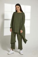 Moistreet Green Cey Fabric Top And Pants Set (XS, S, M, L, XL, XXL)