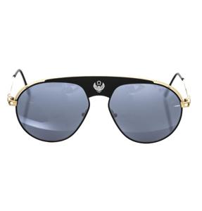 Frankie Morello Sleek Metallic Shield Sunglasses with Smoke Gray Lens (FR-22124)