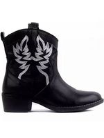 Fashion mid-heel side zipper ankle boots - thumbnail