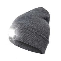 Men's Fishing Hat Hiking Hat Winter Outdoor Thermal Warm Windproof LED Lights Breathable Skull Cap Beanie Solid Color Orlon Violet White Yellow for Hunting Fishing Camping / Hiking / Caving miniinthebox - thumbnail