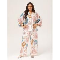 Shell Print Relaxed Fit Vacation Set Shell Print Relaxed Fit Vacation Set
