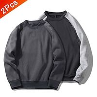 Multi Packs 2pcs Men's Crew Neck Long Sleeve 1 Sweatshirt Pullover Sweatshirt Patchwork Color Block Daily Wear Vacation Polyester Spring   Fall Lightinthebox - thumbnail