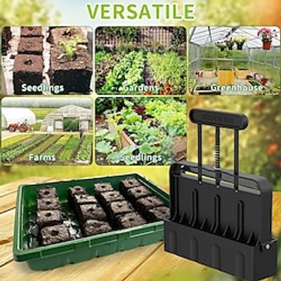 Upgraded Soil Blocker, Soil Block Maker with Comfortable Handel ABS 4 Cell Soil Blocking Tool for Seed Starting Germination Lightinthebox