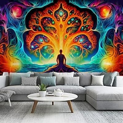 Landscape Wallpaper Mural Trippy Misty Nature Landsca Wall Covering Sticker Peel and Stick Removable PVC/Vinyl Material Self Adhesive/Adhesive Required Wall Decor for Living Room Kitchen Bathroom miniinthebox