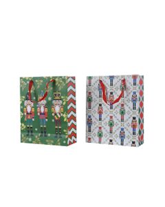 Kaemingk Decoris Paper Rectangle 32cm Gift Bag Nutcrackers with Handle Assorted 1 Piece