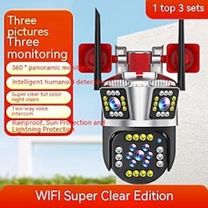 Wifi Survalance Camera 3MP Three Lens PTZ Camera Dual Lens human tracking Security IP Outdoor Waterproof Surveillance miniinthebox