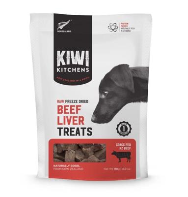 Kiwi Kitchens Raw Freeze Beef Liver Dog Treats 110G