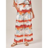 Summer Floral Gradient Wide-leg Trousers Summer Floral Gradient Wide-leg Trousers