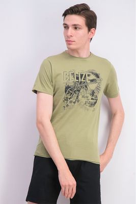 Mens Graphic Print TShirt Olive Combo Mens Graphic Print TShirt Olive Combo