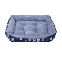 Coco Kindi Soft Rectangle Shaped Fur Bed-For Dogs & Cats Dark Blue XL 73X48Cm