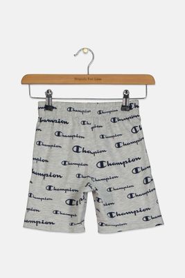 Boys Script Logo-Print French Terry Shorts  Oxford Gray Heather