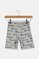 Boys Script Logo-Print French Terry Shorts  Oxford Gray Heather - thumbnail
