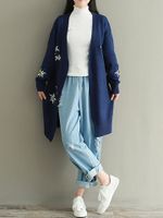 Embroidery Knitted Sweater Cardigan