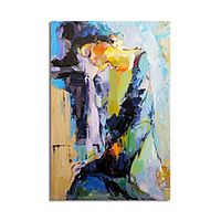 Oil Painting Hand Painted Vertical Abstract People Modern Stretched Canvas miniinthebox - thumbnail