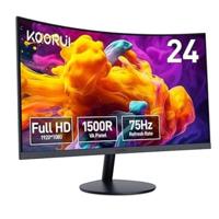 KOORUI, 24-Inch, Computer Curved Monitor, 1500R FHD 1920 x 1080 75Hz, 24N5CA