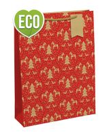 Homesmiths Christmas Red Kraft Shopper Bag