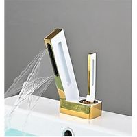 Bathroom Sink Faucet - Waterfall Electroplated Centerset Single Handle One HoleBath Taps Lightinthebox