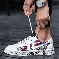 Men's Unisex Sneakers Crib Shoes Animal Print Printed Shoes Sporty Casual Daily Outdoor Walking Shoes Synthetics Breathable Non-slipping Shock Absorbing Booties  Ankle Boots Black  White White Black Lightinthebox - thumbnail