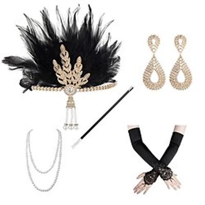 Set with Flapper Headband Pearl Earings Long Gloves Cigarette Holders Retro Vintage Roaring 20s 1920s Accesories Set The Great Gatsby Women's Cosplay Costume Carnival Performance Party Prom Lightinthebox Set with Flapper Headband Pearl Earings Long Gloves Cigarette Holders Retro Vintage Roaring 20s 1920s Accesories Set The Great Gatsby Women's Cosplay Costume Carnival Performance Party Prom Lightinthebox