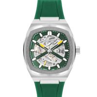 Lee Cooper Men's Automatic Display Watch & Silicone Strap, Green - LC07902.377