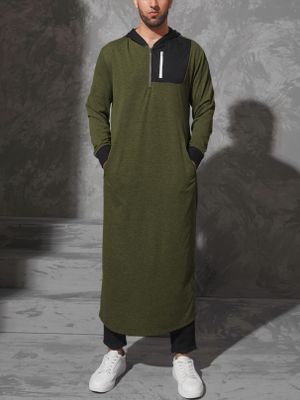 Men Casual Autumn Soft Hooded Patchwork Long Hoodies Men Casual Autumn Soft Hooded Patchwork Long Hoodies