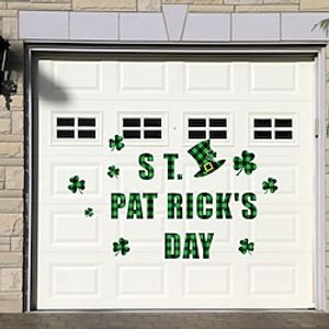 23 Pieces Garage Door Decoration Magnets Refrigerator Magnets Car Magnets Buffalo Plaid Car Magnetic Stickers for Saint Patrick's Day Car Garage Door DIY Decor (Black Green) Lightinthebox