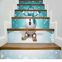 6Pcs/Set 3D Christmas Stair Stickers Decals Christmas Bead Stair Risers Stickers Decals Removable Staircase Decals Vinyl Wall Stickers for Stair Steps Christmas Decoration miniinthebox - thumbnail