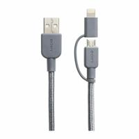 Sony USB A To Micro USB Cable 2In 1 Nylon 150cm Grey