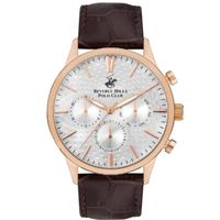 Beverly Hills Polo Club Men's Multi Function Display Watch & Leather Strap, Brown - BP3368X.432