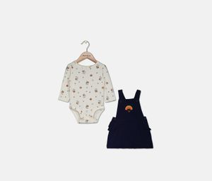 Baby Girls 2-Piece Thanksgiving Bodysuit & Jumper Set  Navy/Off White