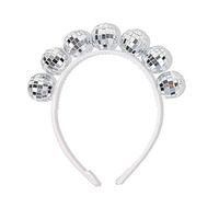 disco ball headband party decoration Disco mirror ball headband Headband hair accessories Lightinthebox - thumbnail