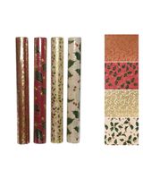 Kaemingk Decoris Fabric Polyester Rectangular Gold Foil Leaft & Cherry Berry Assorted 1 Piece