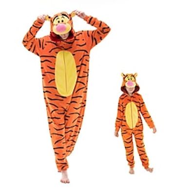 Kid's Adults' Kigurumi Pajamas Nightwear Onesie Pajamas Animal Cartoon Onesie Pajamas Funny Costume Flannel Cosplay For Men and Women Boys and Girls Carnival Animal Sleepwear Cartoon Lightinthebox
