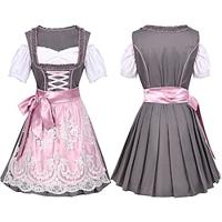 Carnival Oktoberfest Beer Costume Dirndl Trachtenkleider Dirndl Blouse Oktoberfest / Beer Bavarian Traditional Style Traditional Costume Dress Wiesn Women's Traditional Style Cloth Blouses Dress Apron Lightinthebox