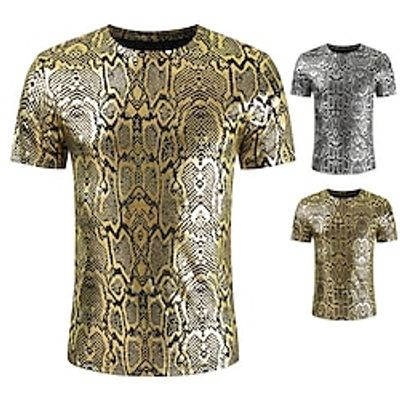 Retro Vintage 1980s Shiny Metallic Masquerade T-shirt Disco Women's Cosplay Costume Masquerade Party T-shirt miniinthebox