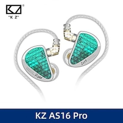 KZ AS16 Pro In Ear Earphones with Mic 16BA Balanced Armature HIFI Bass Monitor Headphones Noise Cancelling Earbuds Sport Headset miniinthebox