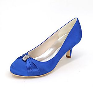Women's Wedding Shoes Kitten Heel Round Toe Satin Rhinestone Solid Colored White Purple Red Lightinthebox