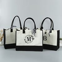 Valentine's Day  Letters Customized Cotton Canvas Bag Advertising Handheld Shopping Bag Customized Large Personalized Letter YamaSuntot bag Lightinthebox - thumbnail
