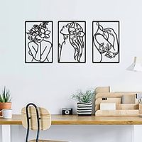1PC Modern Art Design Female Body Silhouette Wall Handicraft Decoration Black Minimalist Iron Art Living Room Background Wall Human Body Minimalist Painting Decoration Wall Hanging Abstract Picture Lightinthebox - thumbnail